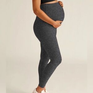 Spacedye Love the Bump Midi Maternity Legging - Black-Charcoal / L
